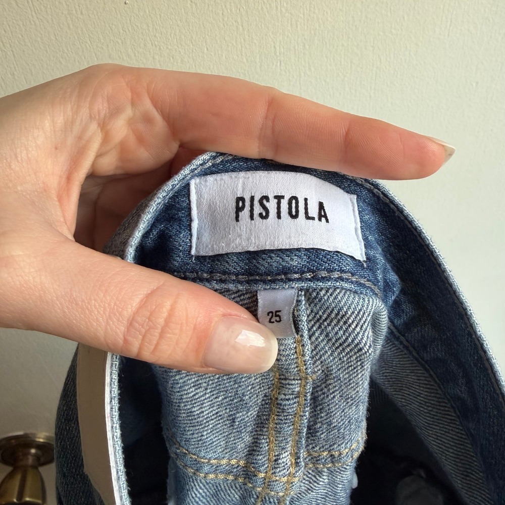 Pistola Denim Jeans Women's Size 25 Distressed Frayed Hem Straight Leg - Picture 5 of 9